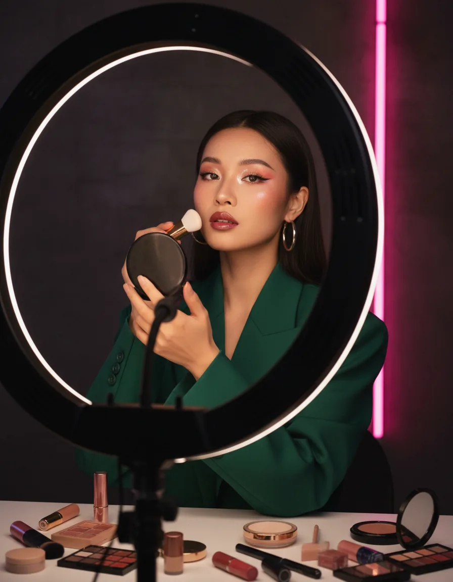 国产签约美妆达人形象照