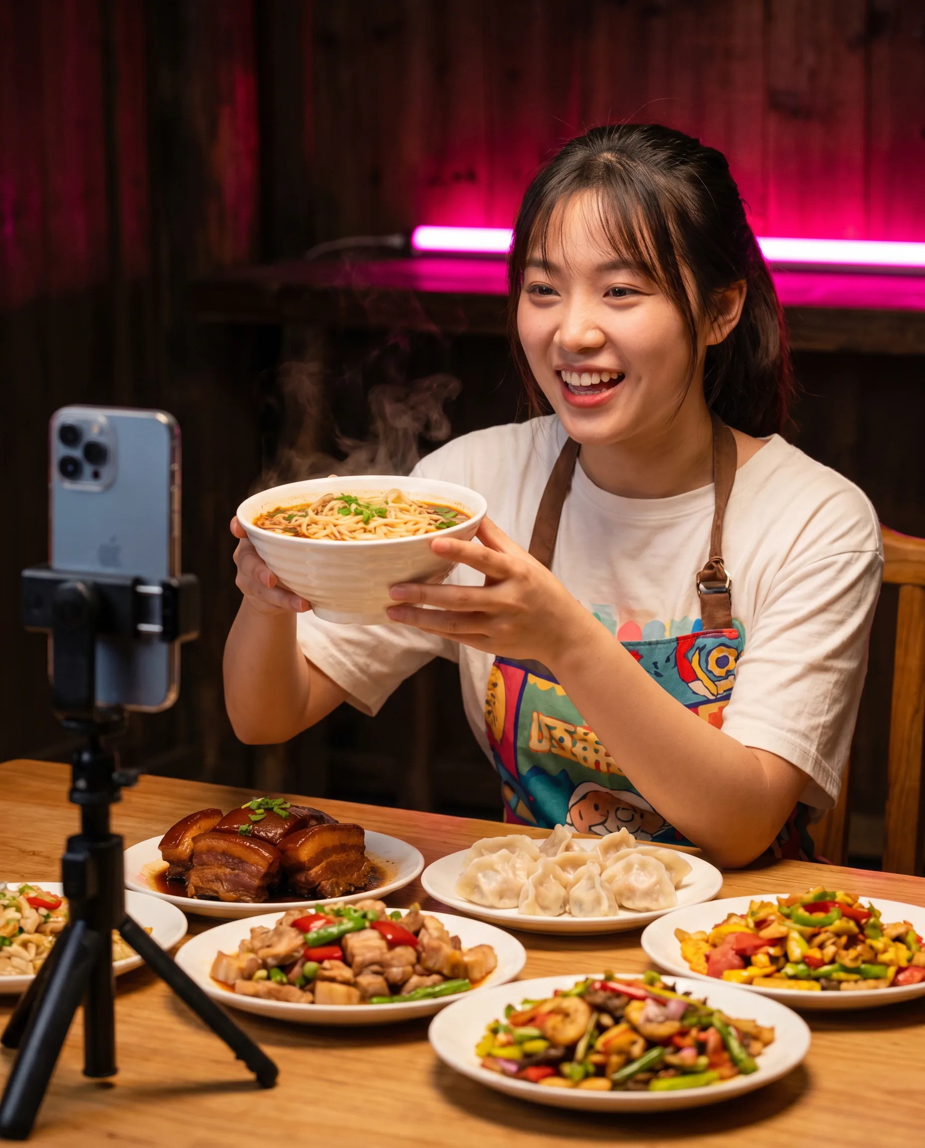 国产签约美食达人形象照